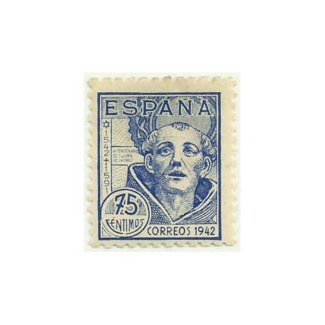 (956)  1942. 75 Céntimos. IV Cent. de San Juan de la Cruz (Nuevo)