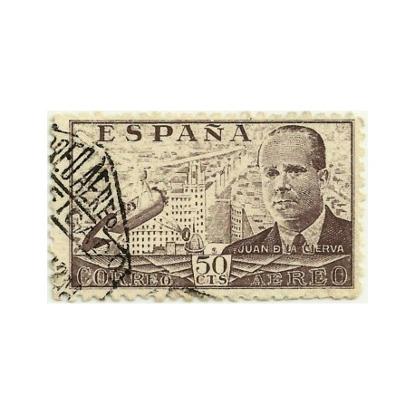 (943)  1941-47. 50 Céntimos. Juan de la Cierva (Usado)