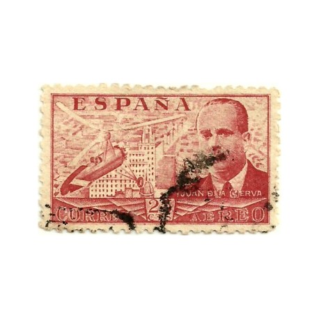 (941)  1941-47. 25 Céntimos. Juan de la Cierva (Usado)