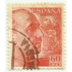 (1054)  1949-53. 60 Céntimos. General Franco (Usado)