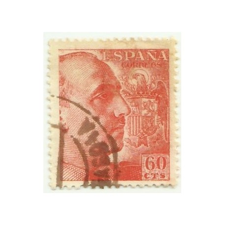 (1054)  1949-53. 60 Céntimos. General Franco (Usado)