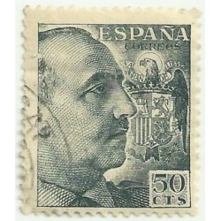 (1053)  1949-53. 50 Céntimos. General Franco (Usado)