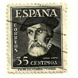 (1035)  1948. 35 Céntimos. Personajes. Hernán Cortés (Usado)