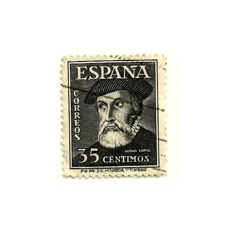 (1035)  1948. 35 Céntimos. Personajes. Hernán Cortés (Usado)