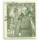 (1025)  1948-54. 30 Céntimos. General Franco y Castillo de la Mota (Usado)