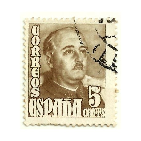 (1020)  1948-54. 5 Céntimos. General Franco (Usado)