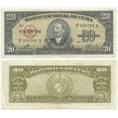 (80.c) Cuba. 1960. 20 Pesos (EBC)