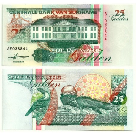 (138a) Surinam. 1991. 25 Gulden (SC)
