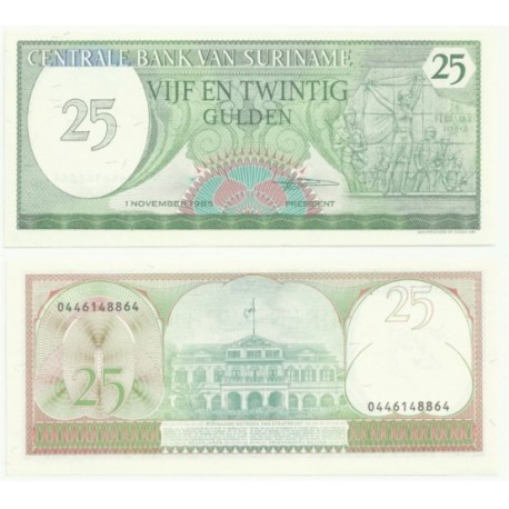 (127b) Surinam. 1985. 25 Gulden (SC)