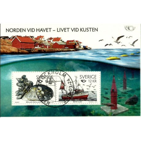 Suecia. 2010. Hoja Conmemorativa. Norden Vid Havet - Livet Vid Kusten