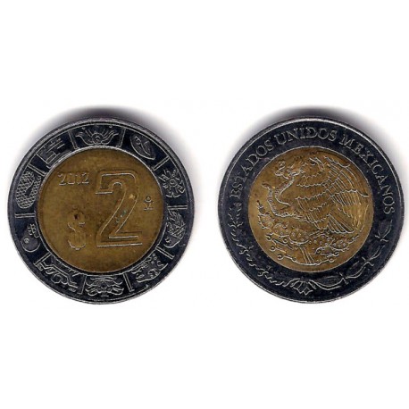 (604) Estados Unidos Mexicano. 2012. 2 Pesos (MBC)