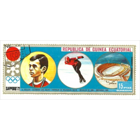 Guinea Ecuatorial. 15 Pesetas. Juegos Olímpicos Sapporo 1972