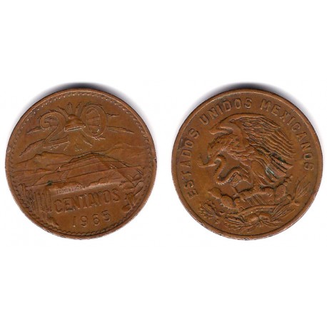 (440) Estados Unidos Mexicanos. 1965. 20 Centavos (BC)