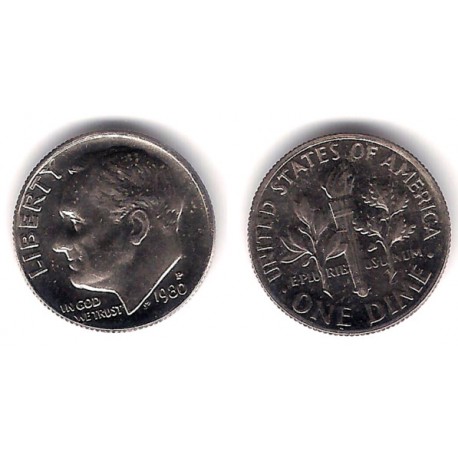 (195a) Estados Unidos de América. 1980(P). 1 Dime (EBC)