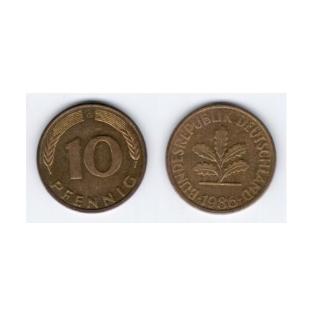 (108) Alemania. 1986(G). 10 Pfennig (MBC)