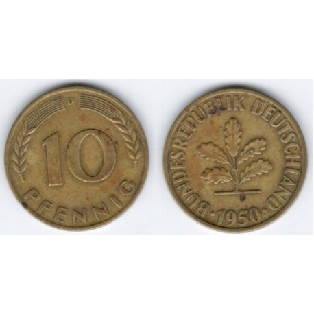 (108) Alemania. 1950(D). 10 Pfennig (MBC)