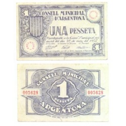 Argentona [1937] Billete de 1 Peseta (SC)