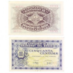 Gramenet del Besós [1937] Billete de 50 Cèntims (EBC)