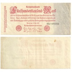 (92) Imperio Alemán (Weimar). 1923. 500000 Mark (MBC)