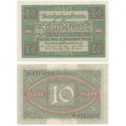 (67) Imperio Alemán (Weimar). 1920. 10 Mark (EBC)