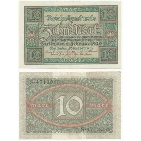 (67) Imperio Alemán (Weimar). 1920. 10 Mark (EBC)