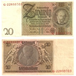 (181a) Imperio Alemán (Weimar). 1929. 20 Mark (EBC)