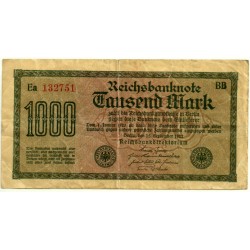 (76b) Imperio Alemán (Weimar). 1922. 1000 Mark (MBC-)