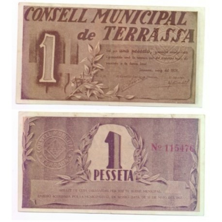 Terrassa [1937] Billete de 1 Peseta (EBC)