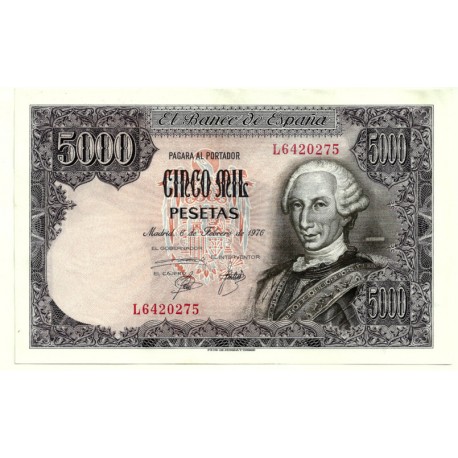 [1976] Billete de 5000 Pesetas (EBC+) Serie L