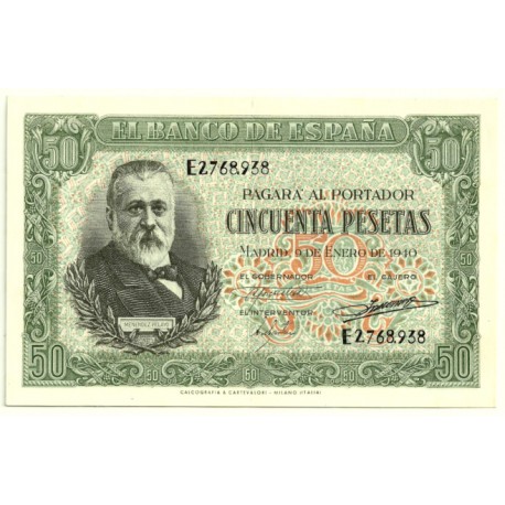 [1940] Billete de 50 Pesetas (EBC+) Serie E