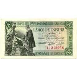 [1945] Billete de 5 Pesetas (EBC) Serie I