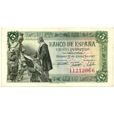 [1945] Billete de 5 Pesetas (EBC) Serie I