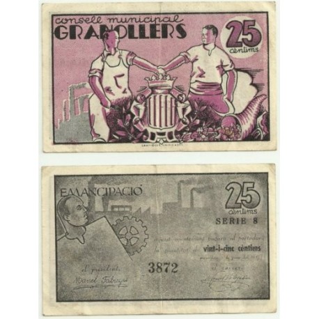 Granollers [1937] Billete de 25 Céntimos (EBC)