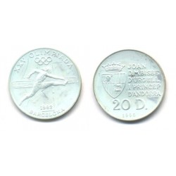 (58) Andorra. 1990. 20 Diners (Proof) (Plata)