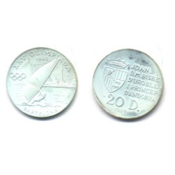 (54) Andorra. 1989. 20 Diners (Proof) (Plata)