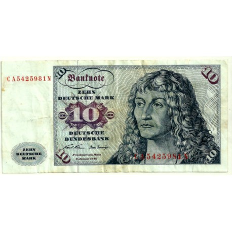 (31a) Alemania. 1970. 10 Mark (BC)