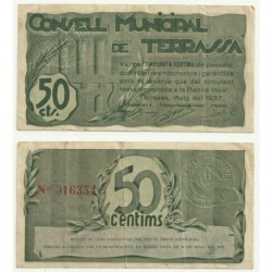 Terrassa [1937] Billete de 50 Céntimos (MBC)