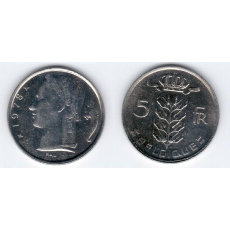 (134.1) Belgica. 1978. 5 Francs (EBC)