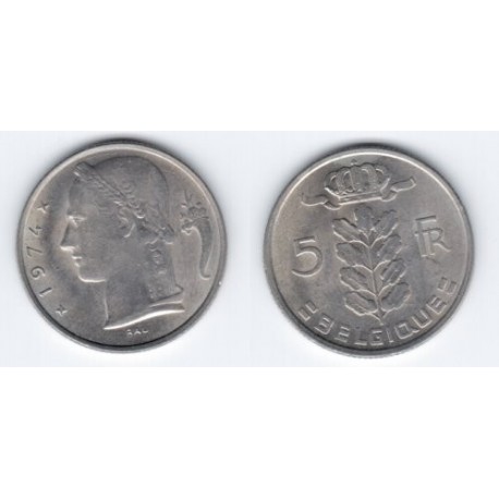 (134.1) Belgica. 1974. 5 Francs (EBC)