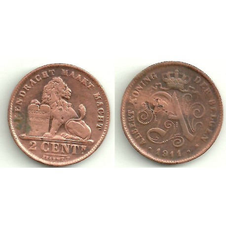 (65) Belgica. 1911. 2 Centimes (MBC)