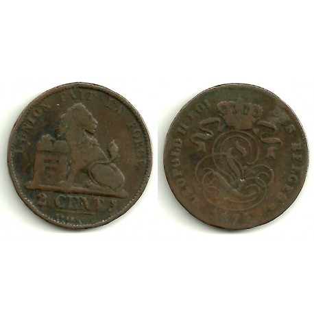 (35.1) Belgica. 1874. 2 Centimes (BC)