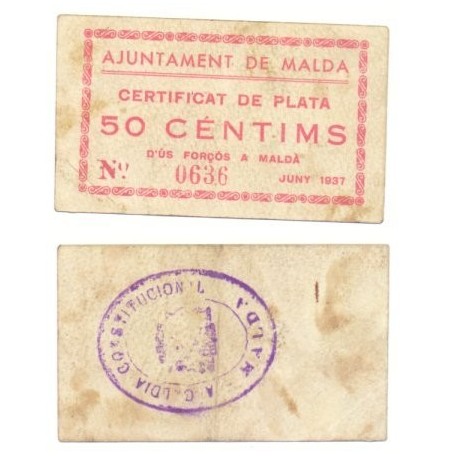 Malda [1937] Billete de 50 Cèntims (EBC)