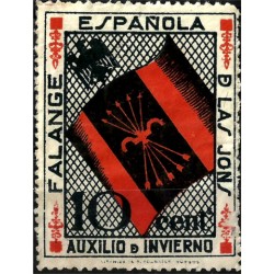 Sello Fiscal. Falange Española De las Jons (Auxilio de Invierno). 10 Céntimos