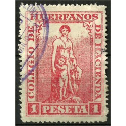 Sello Fiscal. Colegio de Huerfanos de Hacienda. 1 Peseta