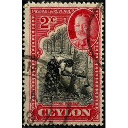 Ceylon Británica. 1935. 2 Cents. Tapping Rubber