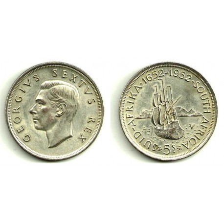(41) Sudáfrica. 1952. 5 Shilling (EBC) (Plata)