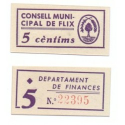 Flix [1937] Billete de 5 Cèntims (SC)