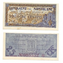 Montblanc [1937] Billete de 25 Cèntims (EBC)