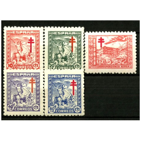 (984 a 988) 1944. Serie Completa. Pro Tuberculosos