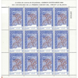 (3072,MP16) 1990. 50 Pesetas (Minipliego de 12 sellos)